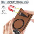 thumbnail image 5 of Magnetic Case for iPhone 12, Support Car Mount, Compatible with Magsafe, with Built-in Invisible Kickstand, Slim Hybrid Shockproof Protective Phone Cover for iPhone 12, Brown, 5 of 8
