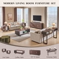 thumbnail image 7 of SinCiDo Modern Coffee Table with Storage Shelf, 2-Tier Wooden Rectangular Minimalist Center Table, Curved Profile Design for Living Room, Office, Brown, 7 of 7