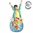 thumbnail image 3 of Nautical Storage Toy Bag Chair, Monochrome Silhouettes of Fish and Bubbles Seascape Underwater Items Fishing Theme, Stuffed Animal Organizer Washable Bag, Large Size, Blue, by Ambesonne, 3 of 3