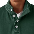 thumbnail image 4 of LEKWK Button Neck Sweatshirt for Men Stand Collar Long Sleeve Pullover with Ribbed Cuffs and Hem Soft Relaxed Fit Casual Top for Travel Lounge Outdoor Work and Everyday Layering, 4 of 5