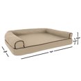 thumbnail image 3 of Dog Bed Orthopedic Pet Sofa Bed with Memory Foam and Foam Stuffed Bolsters 42x28x8.5 Tan, 3 of 6