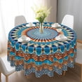 thumbnail image 2 of Bohemia Round Tablecloth 70inch, Outdoor Boho Tablecloth Waterproof and Wrinkle-Free, Boho Table Covers, Summer Decorations for Home, 2 of 5