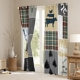 thumbnail image 3 of Horse 30%-50% Blackout Curtains Teens, Rustic Cabin Patchwork Curtains & Drapes 38"Wx54"L 2 Panels, Western Cowboys Cowgirls Curtains Farm Animal Windmill Patchwork Window Treatments, 3 of 5