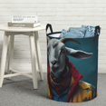 thumbnail image 6 of Fuzoiu Surrealist Goat Print Circular Hamper,Laundry Basket with Handle,Collapsible Laundry,Dirty Clothes Storage Basket,for Bedroom Bathroom Dorm Living Room-Medium, 6 of 6