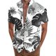 thumbnail image 1 of Camisas s Para Hombre Manga Corta Camisa de vacaciones en la playa Camisa de cuello con botones en los puños para hombre (Grey, M), 1 of 4