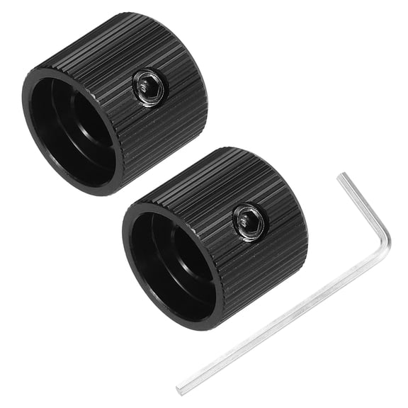 2PCS Guitar Knobs Metal, Volume Tone Control Dome Knobs 1/4", Black
