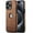 Brown, variant on AIOVETEAB Premium Leather TPU Hybrid Back Cover Case for iPhone 15 Pro, Brown