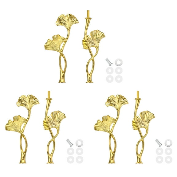 Uxcell 2 Tiers Cake Tray Stand Handle 3 Set Metal Cake Stands Holder Cupcake Dessert Plate Hardware Fitting for Wedding Party Festival Cake Plate, Gold (Flower)