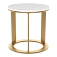 thumbnail image 2 of Homeroots 394590 Helena Marble Side Table, White & Gold, 2 of 5