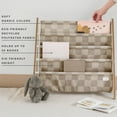 thumbnail image 4 of 3 Sprouts Recycled Fabric Kids Book Rack Storage Bookshelf Organizer in Checkerboard Beige for Ages 3+, 4 of 6