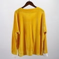 thumbnail image 7 of Spring Tops for Women Homenesgenics Clothes under $5.00 Fashion Versatile Temperament Women Solid Golden Velvet Long Sleeved V-Neck Top/Yellow L, 7 of 7