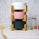 thumbnail image 3 of Cuenco de cerámica para perros y gatos con soporte de bambú antideslizante, 3 of 8