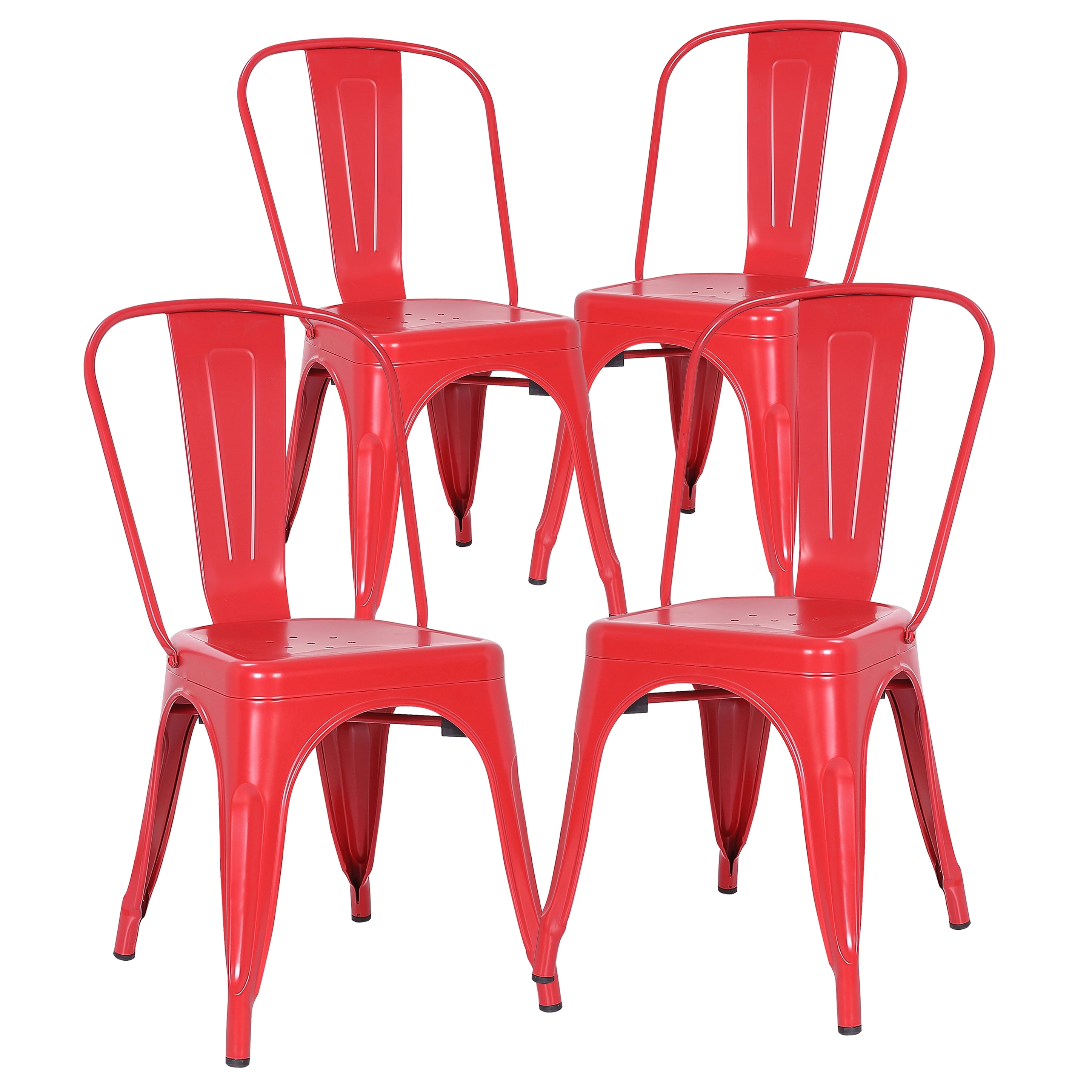 Poly and Bark Trattoria Side Chair in Red Set of 2
