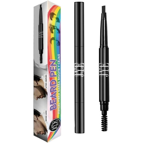 Lapiz pincel para Barba, Color negro punta triangular, barba y cejas pobladas con acabado natural. Impermeable, Larga duración. NUEVA EDICION PRIDE, 1 pza