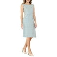 thumbnail image 4 of INSPIRE CHIC Women's Sleeveless Tweed Dress Boat Neck Work Office Sheath Dresses S Light Blue, 4 of 5