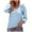 Blue, variant on Womens Chiffon Blouses Long Sleeve V Neck Tops Dressy Casual Loose Pom Pom Shirts Ruffle Trim Shoulder Tshirts Top