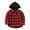 H551-Red, variant on TOWED22 Boys Plaid Flannel Shirts Unisex Kids Long Sleeve Casual Button Down Shirt with Hood,Red,3-6 M