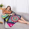 thumbnail image 5 of Oversized Wearable Blanket Hoodie,Multicolor Ethnic Mandala Pattern Sherpa Blanket Hoodie with Super Pockets,Super Warm Fuzzy Pullover for Women & Men, 5 of 6
