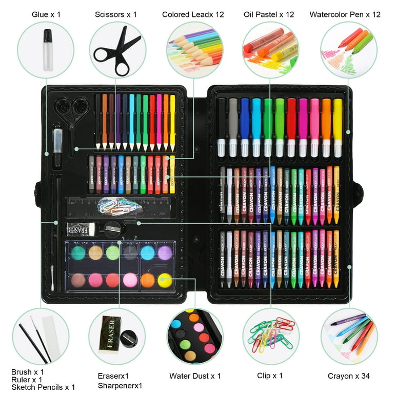 Art Set Painting Watercolor Drawing Marker Brush Pen Supplies Kids For Gift  Box