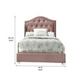 thumbnail image 5 of Benjara Twin Bed with Button Tufted Arched Headboard, Pink, 5 of 5