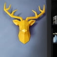 thumbnail image 4 of Hanging Wall Decor,Deer Head Wall Art Geometric Yellow Gold Color Deer Wall Sculpture Handmade Taxidermy Resin Wall Animal Head For Bar Holiday Home Decoration, 4 of 7
