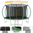 thumbnail image 2 of Mersco 12FT Trampoline for Kids with Mulifunctional Target Cloth, Outdoor Recreational Trampolines with Enclosure Net and Ladder,Birthday Gift for Kids,Green, 2 of 12