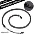 thumbnail image 4 of ChainsHouse Stainless Steel Necklaces for Men Women Waterproof 3mm Franco Curb Chain Link Jewelry Gift, Black 30 inch, 4 of 8