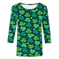 thumbnail image 4 of Luxalzxs St. Patricks Day Shirts for Women Fashion Oversized Printed T-Shirt 3/4 Sleeves Round Neck Casual Tops Blouse, 4 of 5