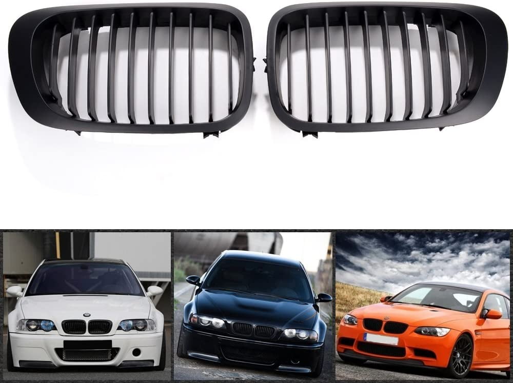 Heart Horse Front Kidney Grille Chrome Hood 2 Doors Grill Compatible for 1999-2002 BMW E46 2-Door M3 323 i/is 325Ci 328 i/is/Ci 330Ci 