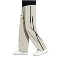 thumbnail image 2 of Mens Sweatpants With Pockets Solid Elastic Waist Athletic Pantss With Drawstring Summer Casual Trousers With Pocket Khaki XL, 2 of 5