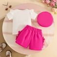 thumbnail image 6 of TOWED22 Toddler Baby Girl Clothes 12 18 24 Month 2T 3T Summer Outfit Strawberry Graphic T-shirts Shorts Set(Hot Pink,3 Y), 6 of 9