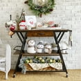 thumbnail image 2 of Bestier Kitchen Island Cart with Drawer Coffee Bar Station with Storage Rustic, 2 of 9