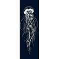 thumbnail image 2 of Atelier B Art Studio 11x24 Black Ornate Wood Framed with Double Matting Museum Art Print Titled - WHITE JELLYFISH ILLUSTRATION, 2 of 4