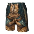 thumbnail image 2 of Yiaed Surreal Meditating Cat Print Men's Swim Trunks with Lining Quick Dry Sports Shorts Beach Shorts Boardshorts-XX-Large, 2 of 5