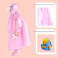 thumbnail image 3 of Chubasquero para niños, guardería, bebés, niños de primaria, niños y niñas, impermeable con mochila escolar, poncho con cremallera de doble ala, 3 of 6