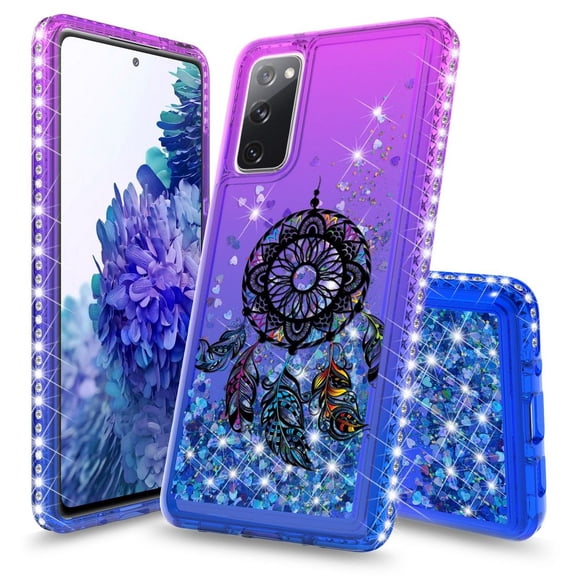 Bemz Liquid Quicksand Case for Samsung Galaxy S20 FE (with Touch Tool) - Dreamcatcher (Purple/Blue)