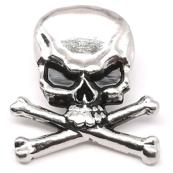 Skull Crossbones Concho Metal Decorative Snap Cap Nickel 1-1/4" 1265-67