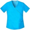 Turquoise Mock Wrap Scrub Top