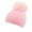 a-Pink142, variant on VNKIDY Kids Caps Children Winter Beanie Hat Boys Girls Solid Color Warm Knitted Hat With Cute Fluffy Pom For Cold Weather Casual Headwear