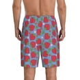 thumbnail image 2 of JUNZAN Hand Drawn Strawberry Pattern Sleep Pajama Shorts for Men,Men's Pajama Bottoms,Sleepwear,Pj Shorts, 2 of 7