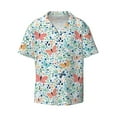 thumbnail image 3 of Goofa Butterflies Printed Men's Casual Short-sleeved Shirt,Lightweight Breathable Button-down,Summer Casual men's top,Versatile Fashion shirt-Large, 3 of 7