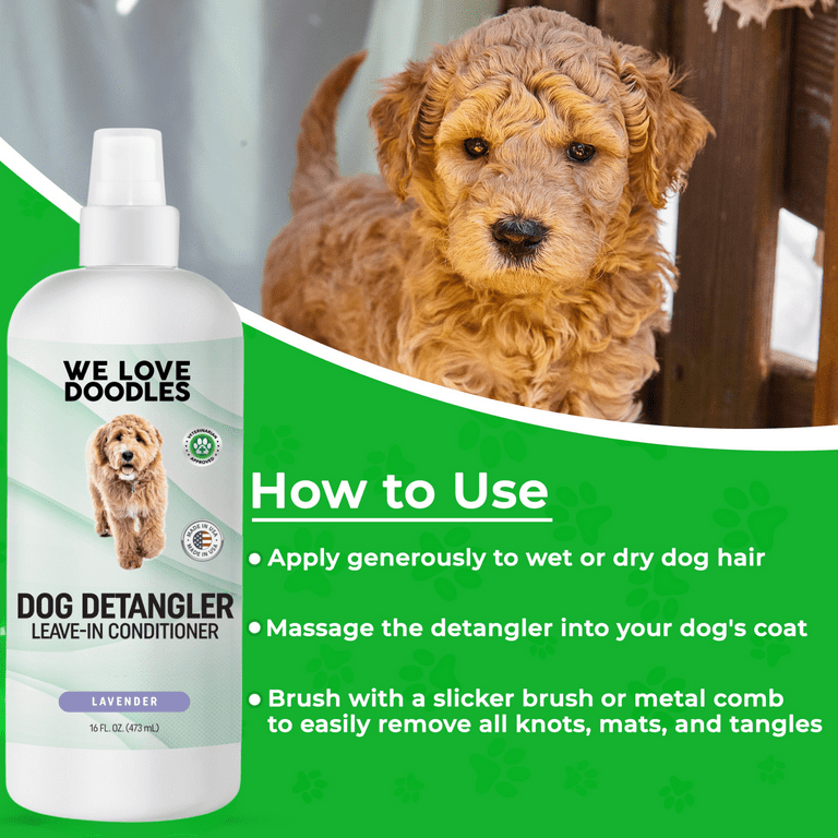 We Love Doodles Dog Detangler Spray Leave-In Conditioner for Soft
