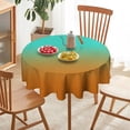 thumbnail image 6 of Round Table Cloth Modern Turquoise Orange Gradient Tablecloths Washable Table Cover for Kitchen Dinning Party Tabletop Modern Decoration,60inch, 6 of 8