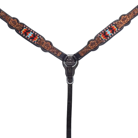 Bar H Equine Genuine Western American Leather Horse Breast Collar