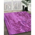 thumbnail image 3 of Ahgly Company Machine Washable Indoor Round Transitional Bright Neon Pink Purple Area Rugs, 5' Round, 3 of 7