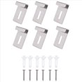 thumbnail image 1 of 6 Clips de Metal para Espejo, Kit de Clips para Colgar Espejos de Canal , Clips de Retención para Espejos con Tornillos, Clips para Espejo Plateados, 1 of 5