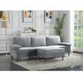 thumbnail image 6 of Gewnee 102.4'' Modern Convertible L-Shaped Sofa, 3-Seater with Movable Ottoman for Living Room & Apartments( Light Gray), 6 of 10