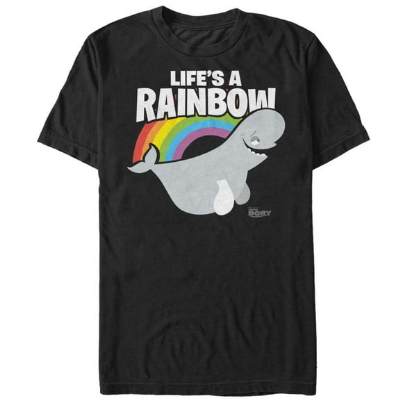 Men's Finding Dory Bailey Life is a Rainbow  T-Shirt - Black - 2X Large