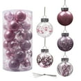 thumbnail image 2 of 30-Pack Christmas Tree Ornaments, 2.36 Inch Shatterproof Plastic Baubles for Xmas Home Party Decor, Bulk Hanging Balls(Pink), 2 of 4
