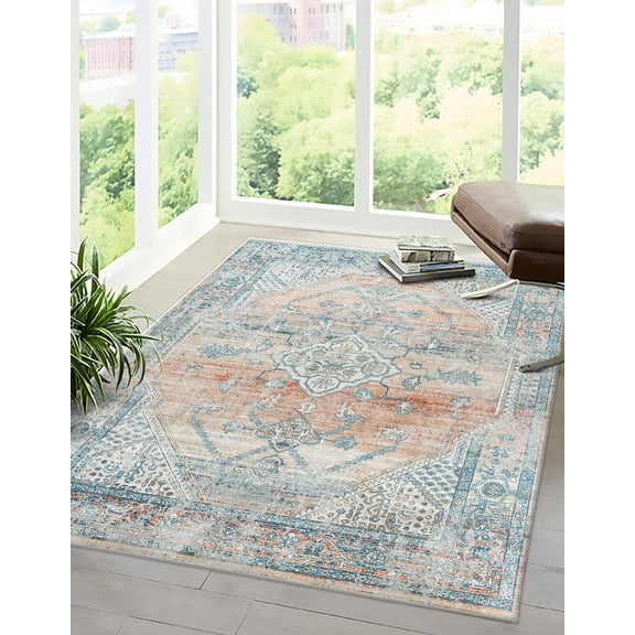 Rugs.com Newport Collection Rug – 7' 10 x 10' 2 Multi Medium Rug Perfect For Living Rooms, Large Dining Rooms, Open Floorplans